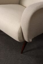Pair of Italian Walnut and Gray and White Tweed Club Chairs after Marco Zanuso - Image 20