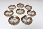 Set of Eight Vintage Gilded Roman Chariot Coasters by Piero Fornasetti with Box - Image 8