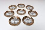 Set of Eight Vintage Gilded Roman Chariot Coasters by Piero Fornasetti with Box - Image 8