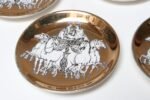 Set of Eight Vintage Gilded Roman Chariot Coasters by Piero Fornasetti with Box - Image 17