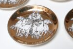 Set of Eight Vintage Gilded Roman Chariot Coasters by Piero Fornasetti with Box - Image 17