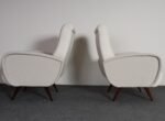 Pair of Italian Walnut and Gray and White Tweed Club Chairs after Marco Zanuso - Image 13