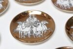 Set of Eight Vintage Gilded Roman Chariot Coasters by Piero Fornasetti with Box - Image 16