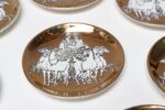 Set of Eight Vintage Gilded Roman Chariot Coasters by Piero Fornasetti with Box - Image 16