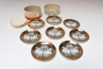 Set of Eight Vintage Gilded Roman Chariot Coasters by Piero Fornasetti with Box - Image 4