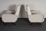 Pair of Italian Walnut and Gray and White Tweed Club Chairs after Marco Zanuso - Image 14