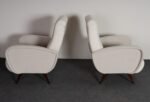 Pair of Italian Walnut and Gray and White Tweed Club Chairs after Marco Zanuso - Image 14