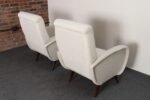 Pair of Italian Walnut and Gray and White Tweed Club Chairs after Marco Zanuso - Image 15
