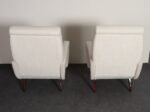 Pair of Italian Walnut and Gray and White Tweed Club Chairs after Marco Zanuso - Image 17