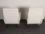 Pair of Italian Walnut and Gray and White Tweed Club Chairs after Marco Zanuso - Image 17
