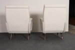 Pair of Italian Walnut and Gray and White Tweed Club Chairs after Marco Zanuso - Image 16