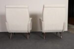 Pair of Italian Walnut and Gray and White Tweed Club Chairs after Marco Zanuso - Image 16