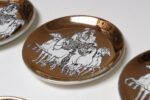 Set of Eight Vintage Gilded Roman Chariot Coasters by Piero Fornasetti with Box - Image 18