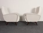 Pair of Italian Walnut and Gray and White Tweed Club Chairs after Marco Zanuso - Image 12