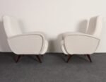 Pair of Italian Walnut and Gray and White Tweed Club Chairs after Marco Zanuso - Image 12