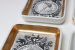 Set of Six Fornasetti Gilt Porcelain Profili Romani Roman Emperor Vide Poches - Image 35