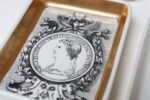 Set of Six Fornasetti Gilt Porcelain Profili Romani Roman Emperor Vide Poches - Image 34