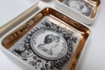 Set of Six Fornasetti Gilt Porcelain Profili Romani Roman Emperor Vide Poches - Image 33