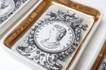 Set of Six Fornasetti Gilt Porcelain Profili Romani Roman Emperor Vide Poches - Image 21