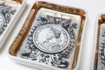 Set of Six Fornasetti Gilt Porcelain Profili Romani Roman Emperor Vide Poches - Image 19