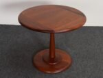 Mid-Century Modern Solid Walnut Tulip Style Pedestal Side Table by Prodelco - Image 4