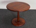 Mid-Century Modern Solid Walnut Tulip Style Pedestal Side Table by Prodelco - Image 4