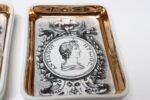 Set of Six Fornasetti Gilt Porcelain Profili Romani Roman Emperor Vide Poches - Image 18