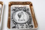 Set of Six Fornasetti Gilt Porcelain Profili Romani Roman Emperor Vide Poches - Image 18