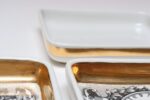 Set of Six Fornasetti Gilt Porcelain Profili Romani Roman Emperor Vide Poches - Image 37