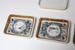 Set of Six Fornasetti Gilt Porcelain Profili Romani Roman Emperor Vide Poches - Image 12