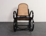 Vintage Thonet Ebonized Bentwood and Rattan Rocking Chair - Image 6