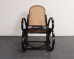 Vintage Thonet Ebonized Bentwood and Rattan Rocking Chair - Image 6