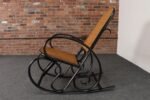 Vintage Thonet Ebonized Bentwood and Rattan Rocking Chair - Image 8
