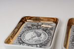 Set of Six Fornasetti Gilt Porcelain Profili Romani Roman Emperor Vide Poches - Image 25