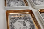 Set of Six Fornasetti Gilt Porcelain Profili Romani Roman Emperor Vide Poches - Image 24