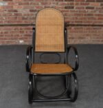 Vintage Thonet Ebonized Bentwood and Rattan Rocking Chair - Image 5