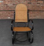 Vintage Thonet Ebonized Bentwood and Rattan Rocking Chair - Image 5