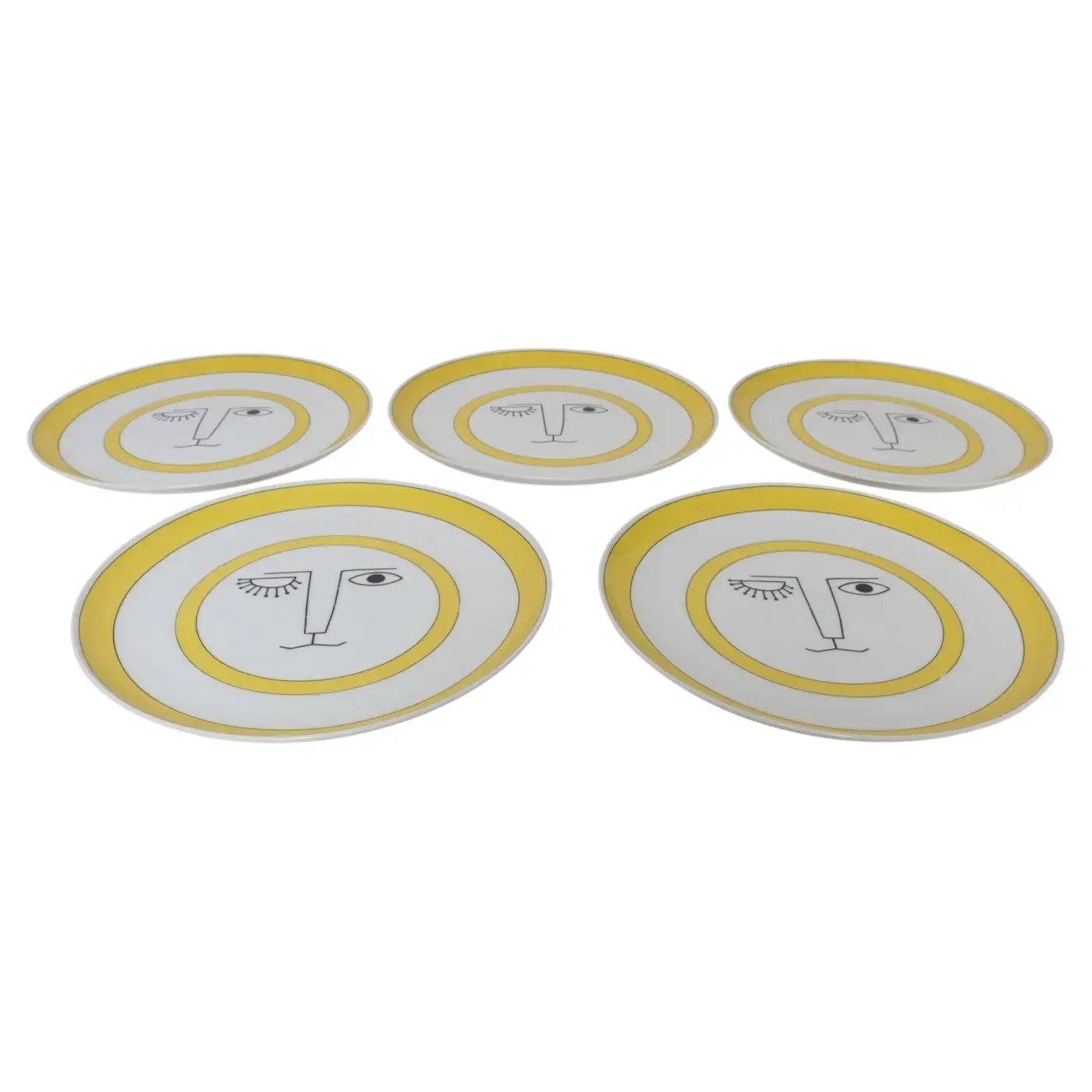 1 Set of Five Vintage Taste Setter Collection Winking Lion Plates by Sigma Italy - Image 1