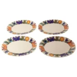 Set of Four Vintage Villeroy & Boch "Acapulco" Bird Motif Deep Oval Plates