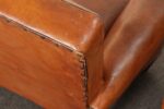 Pair of French Art Deco Leather Angled Back Club Chairs with Nailhead Decoration - Image 36