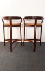 Pair of Danish Modern Rosewood and Leather Counter Stools by John Mortensen - Image 8