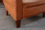 Pair of French Art Deco Leather Angled Back Club Chairs with Nailhead Decoration - Image 46