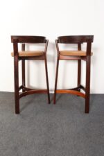 Pair of Danish Modern Rosewood and Leather Counter Stools by John Mortensen - Image 4