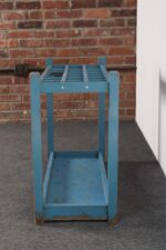 Primitive American Robin's Egg Blue Painted Wood Umbrella or Cane Stand - Image 12