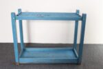 Primitive American Robin's Egg Blue Painted Wood Umbrella or Cane Stand - Image 3