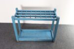 Primitive American Robin's Egg Blue Painted Wood Umbrella or Cane Stand - Image 2
