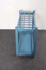 Primitive American Robin's Egg Blue Painted Wood Umbrella or Cane Stand - Image 9