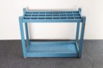 Primitive American Robin's Egg Blue Painted Wood Umbrella or Cane Stand - Image 5