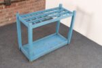 Primitive American Robin's Egg Blue Painted Wood Umbrella or Cane Stand - Image 15