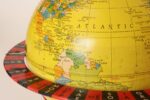 Vintage Replogle Yellow and Red Tin Litho "Globe Grams' Spinning World Globe - Image 4